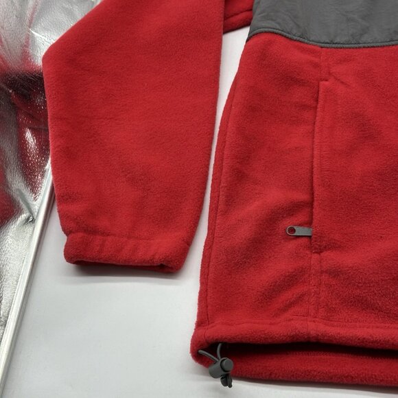 Columbia Men's Size XL Red Fleece & Gray Color-Block Pocket Full Zip Jacket NWT - Picture 3 of 11